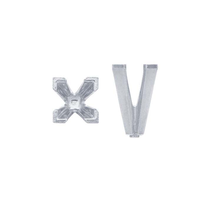 Impostazione a 4 punte per principessa da 3 mm in oro bianco 14K