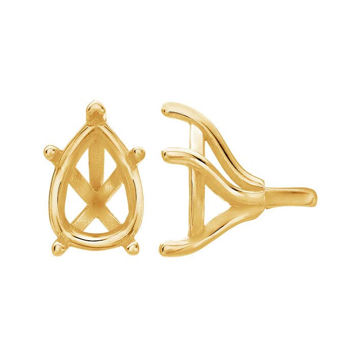 18K Yellow Gold 12 x 10mm Pear 5-Prong Setting