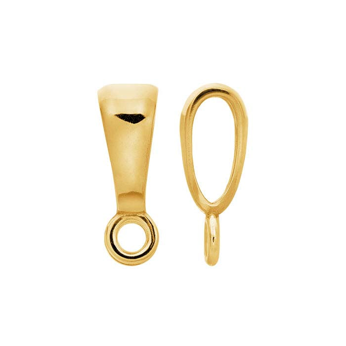 Gold Pendant Bail with Ring