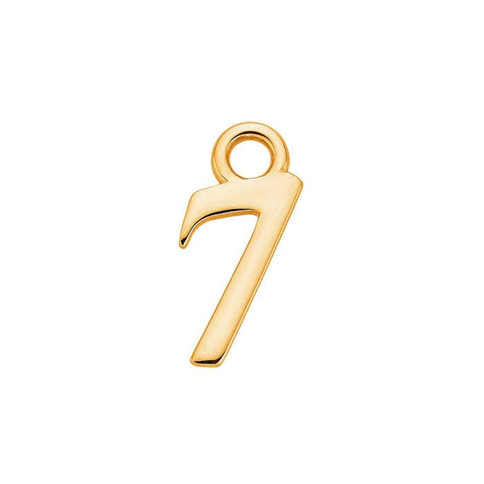 14K Yellow Gold Mini Number Charm, 7