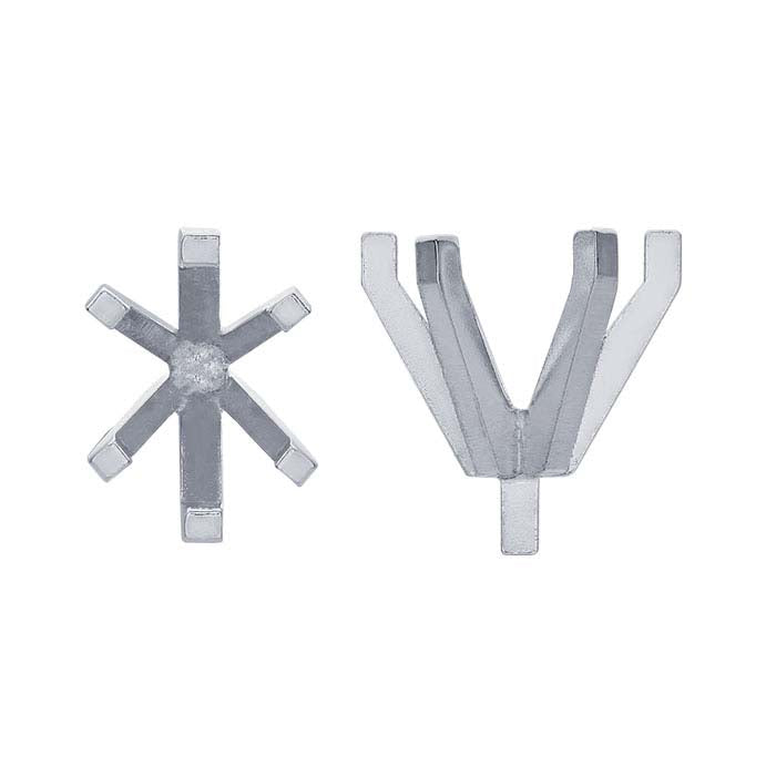 14K Białe Złoto Owal 8 x 6 mm Oprawa 6-łapkowa z Kołkiem
