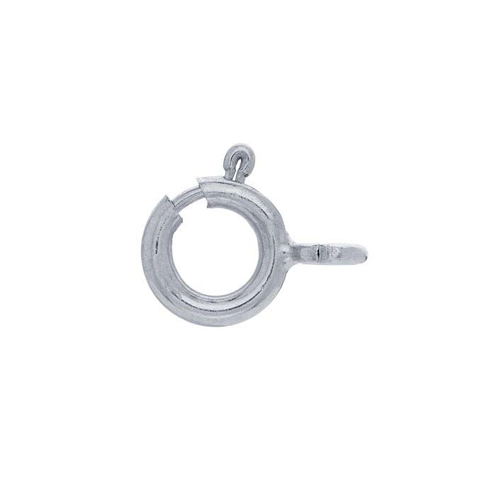 14K White Gold 8.7 x 5.5mm Spring Ring Clasp with Ring