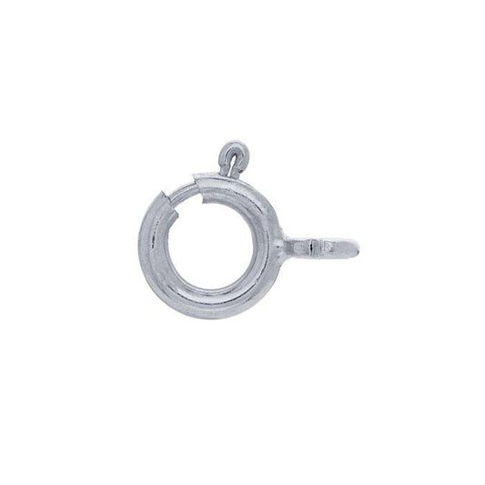 Zapięcie sprężynowe z pierścieniem 14K białe złoto 8,7 x 5,5 mm