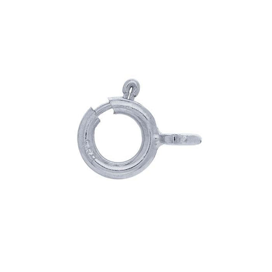 14K Balto Aukso 10,8 x 7 mm Spyruoklinis Žiedinis Užsegimas su Žiedu