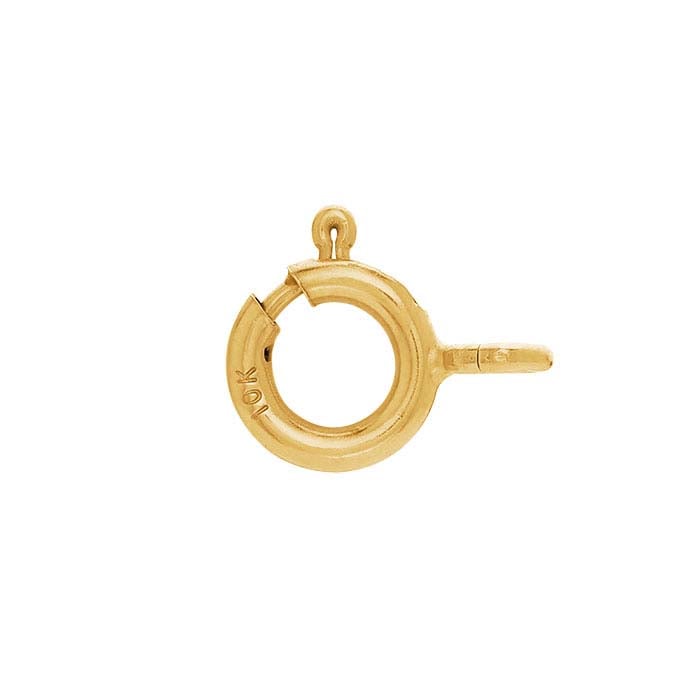 10K Yellow Gold 10.7 x 7mm Spring Ring Clasp with Ring