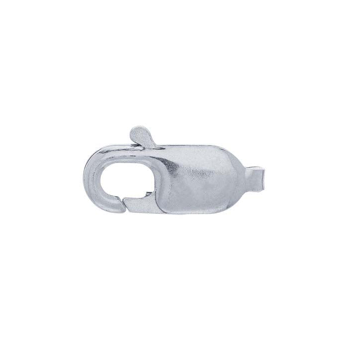 10K White Gold 10.5 x 3.2mm Oval Lobster Clasp with Open Ring