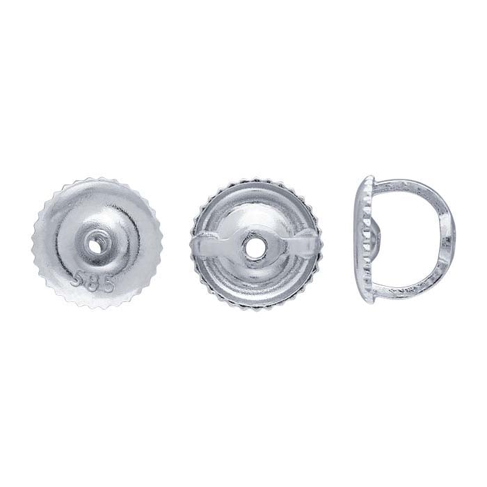 14K White Gold Threaded Ear Nut