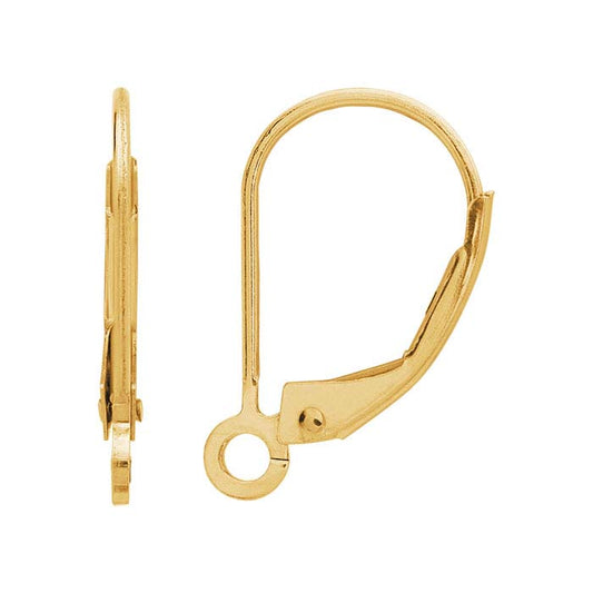 14K Yellow Gold Lever-Back Ear Wire with Ring