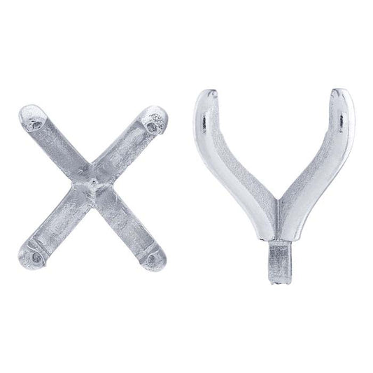 Πλατίνα 10 x 8mm Οβάλ Σύνθεση με 4 Αγκύλες και Πείρο