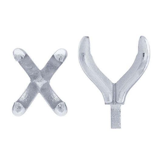 14Κ Λευκός Χρυσός 8 x 6mm Οβάλ 4-Ακίδων Στήριγμα με Πείρο