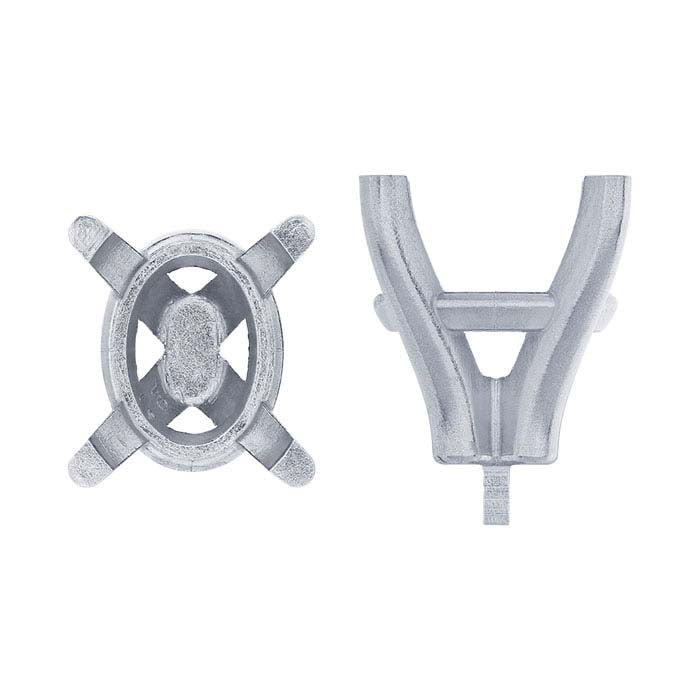 14K White Gold Oval 4-Prong Setting with Peg