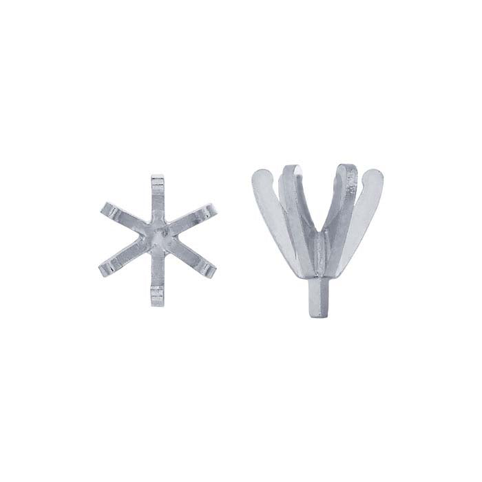 14K White Gold 4.1mm Round Low-Base 6-Prong Setting with Peg