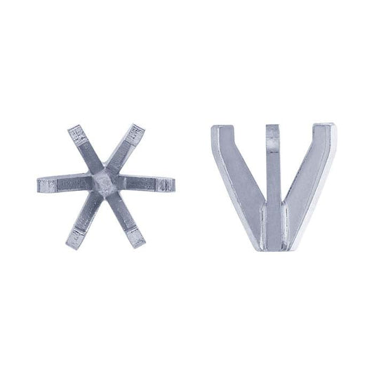 14K Białe Złoto 6,6 mm Okrągłe Ciężkie Wysokie 6-ramienne Oprawa