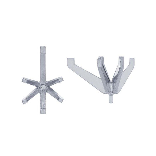 14Κ Λευκός Χρυσός 12 x 7,5mm Σχήμα Αχλαδιού 6-Ακίδων Στήριξη με Πείρο