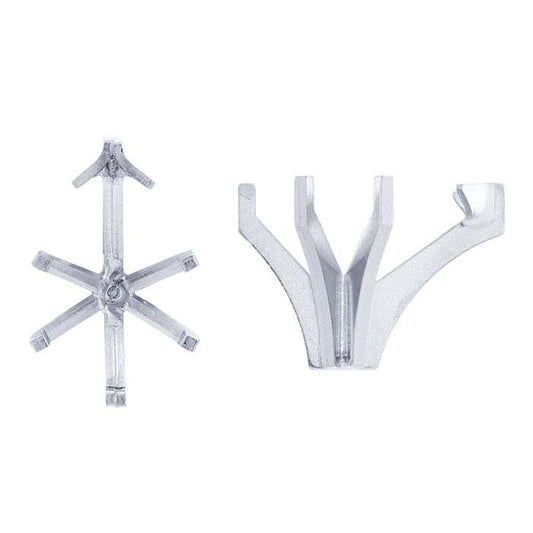 14K Białe Złoto 12 x 7,5 mm Łezka Oprawa z V-łapką i 6 łapkami