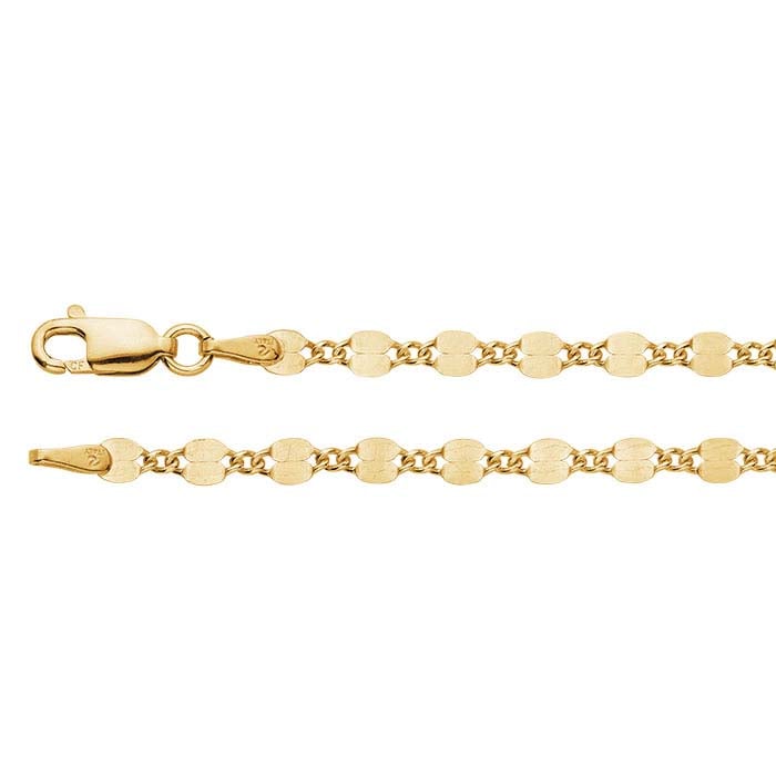 14/20 Yellow Gold-Filled 3.2mm Dapped Long & Short Chain