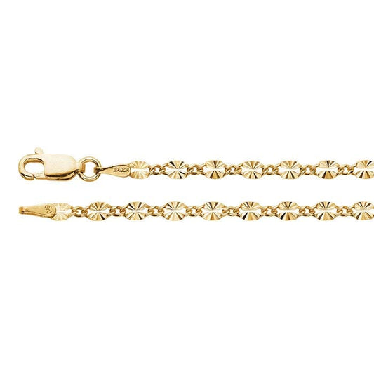 14/20 Yellow Gold-Filled 2.9mm Patterned Long & Short Chain