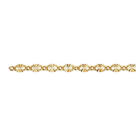 14/20 Yellow Gold-Filled 2.9mm Patterned Long & Short Chain, By the Foot