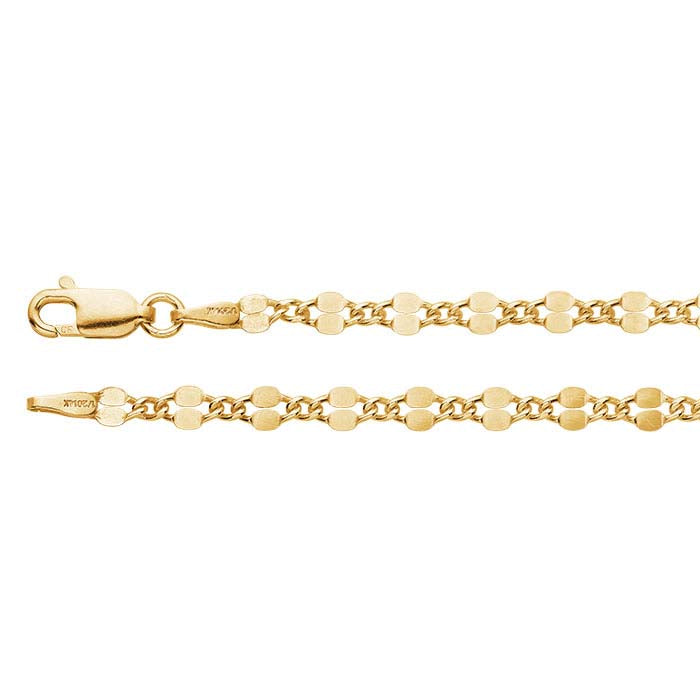 14/20 Yellow Gold-Filled 3.6mm Dapped Long & Short Chain