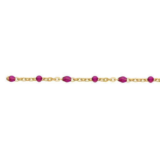 14/20 Guld-Fylld Guldfärgad Fuchsia Emaljerad 1,65 mm Kabelkedja, Per Fot