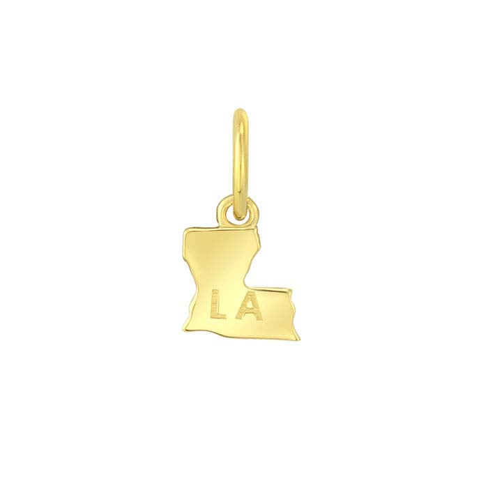 14K Yellow Gold State Charm, Louisiana