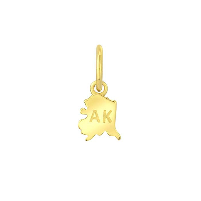 14K Yellow Gold State Charm, Alaska
