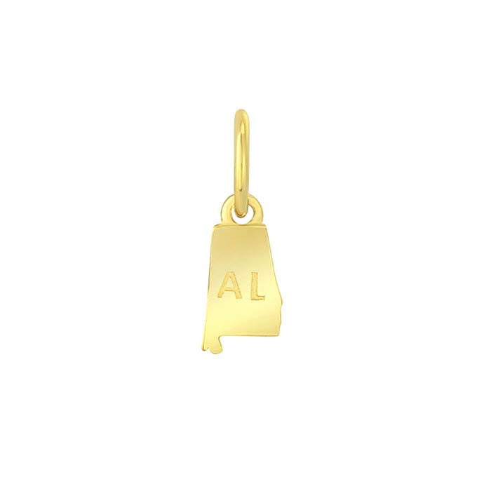 14K Yellow Gold State Charm, Alabama