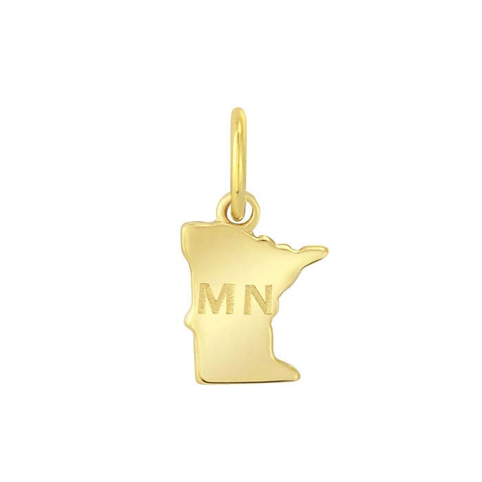 14K Yellow Gold State Charm, Minnesota