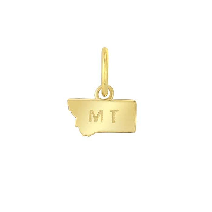 14K Yellow Gold State Charm, Montana