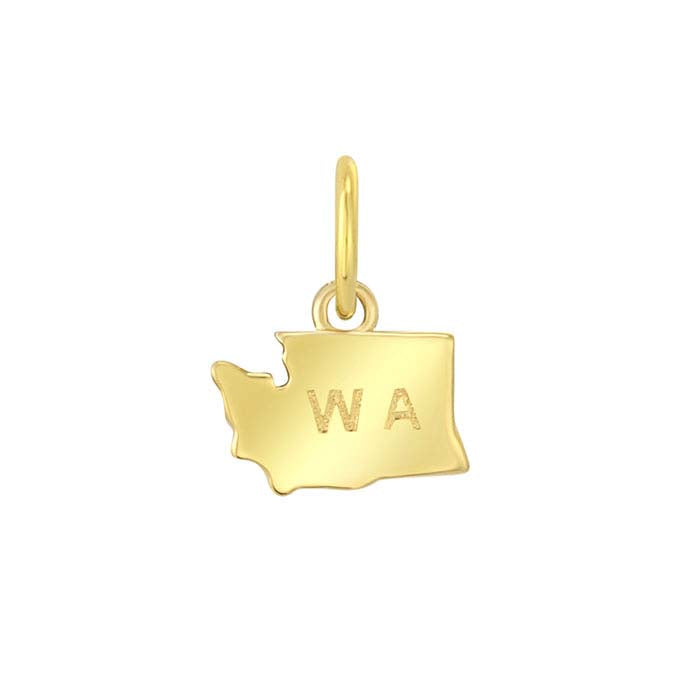 Ciondolo Stato in Oro Giallo 14K, Washington