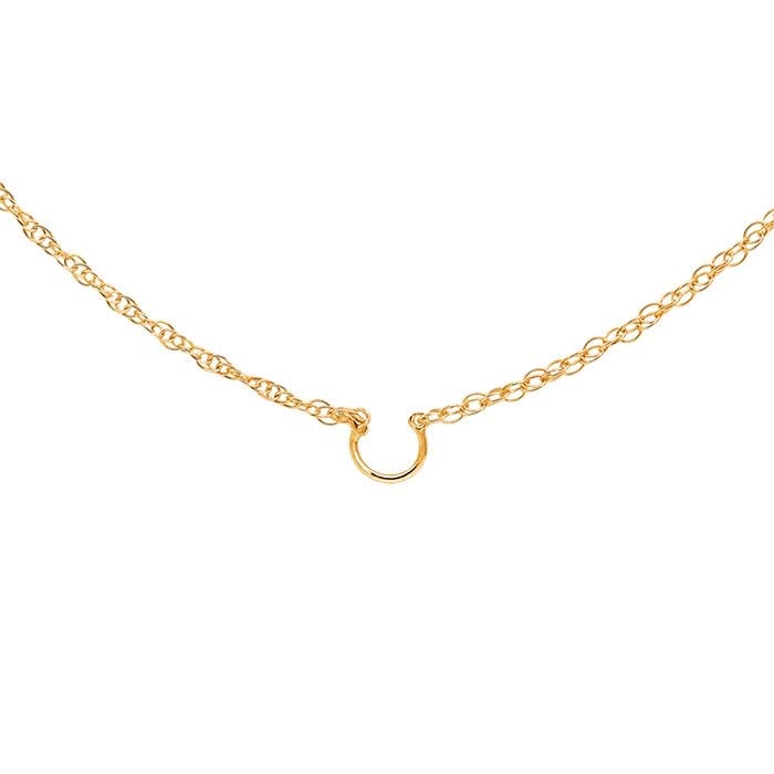 14K Yellow Gold 0.8mm Pendant Saddle® Rope Chain Necklace
