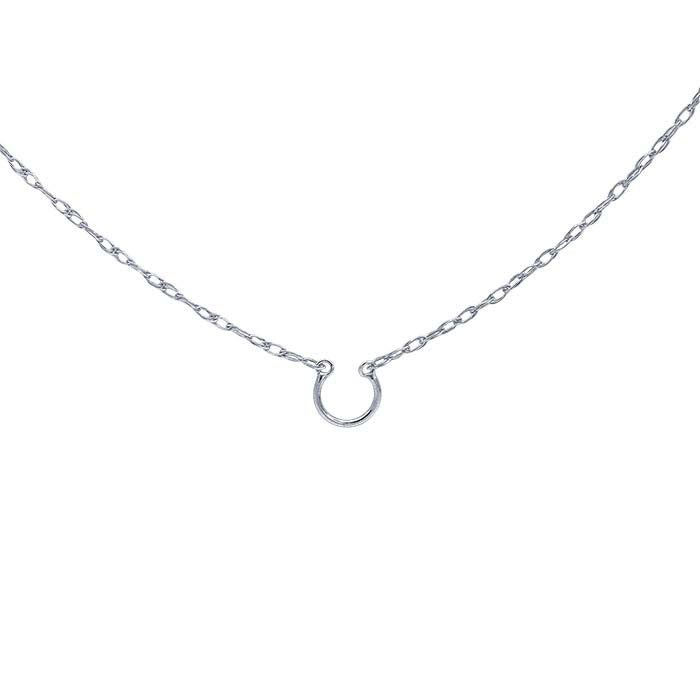 14K White Gold 0.6mm Pendant Saddle® Rope Chain Necklace