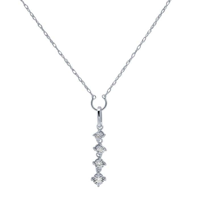 14K White Gold 0.6mm Pendant Saddle® Rope Chain Necklace