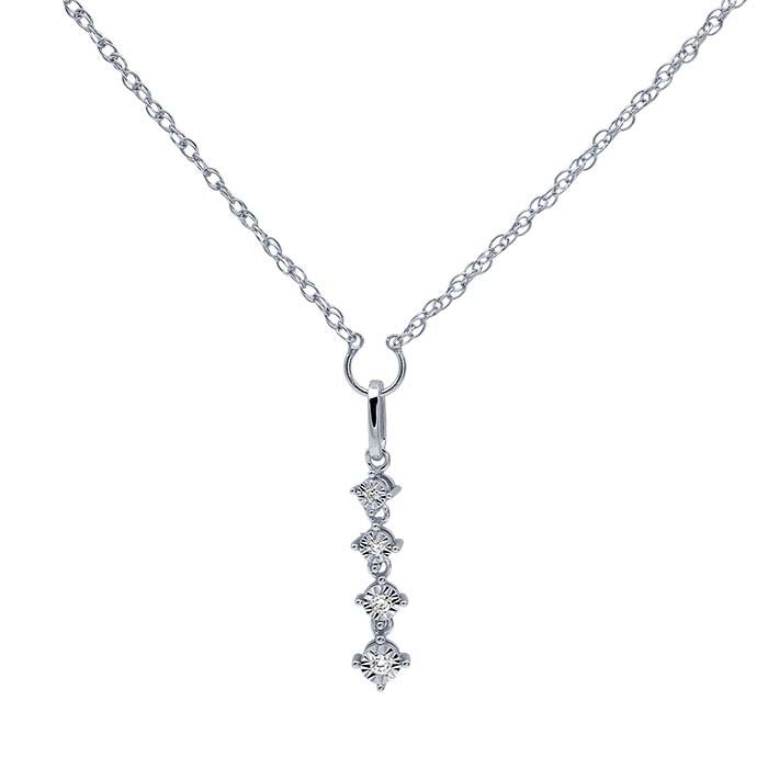 14K White Gold 0.8mm Pendant Saddle® Rope Chain Necklace