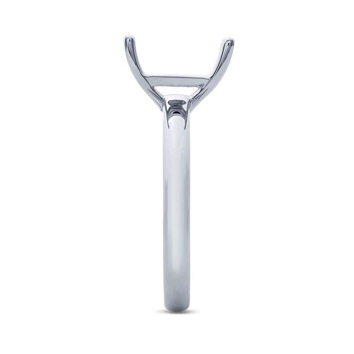 Platinum Emerald-Cut Engagement Ring Mounting