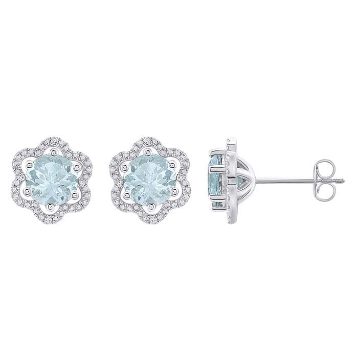 Gemstone- & Lab-Grown Diamond-Set Post Earrings
