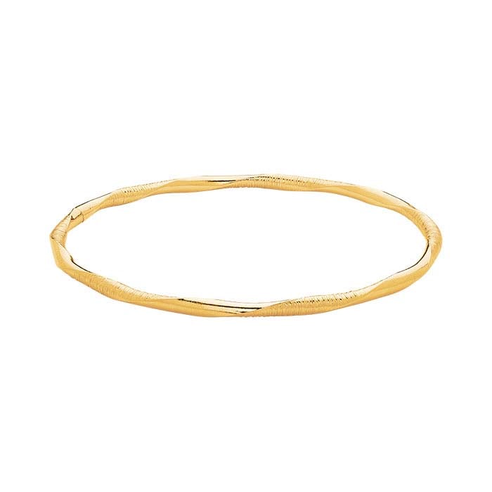12/20 Yellow Gold-Filled Text Twist Bangle Bracelet