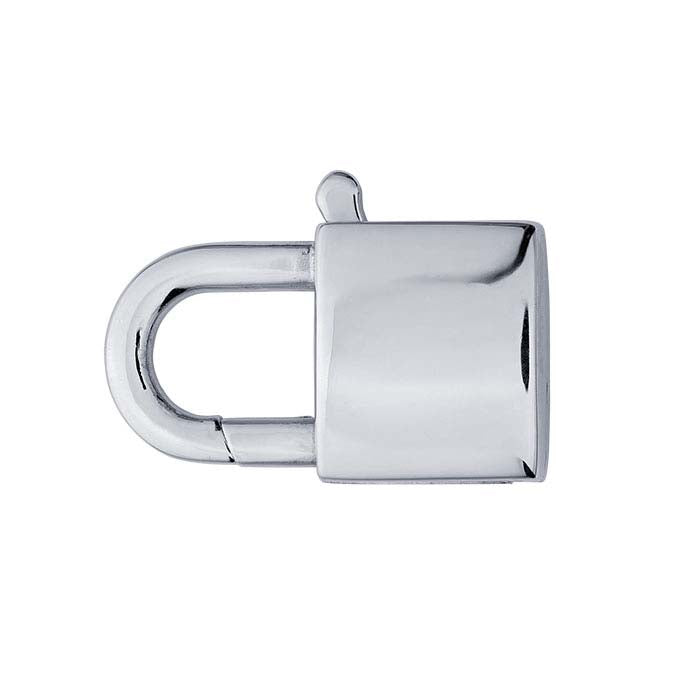 Sterling Silver 17,8 mm Fyrkantigt Hänglås Lås