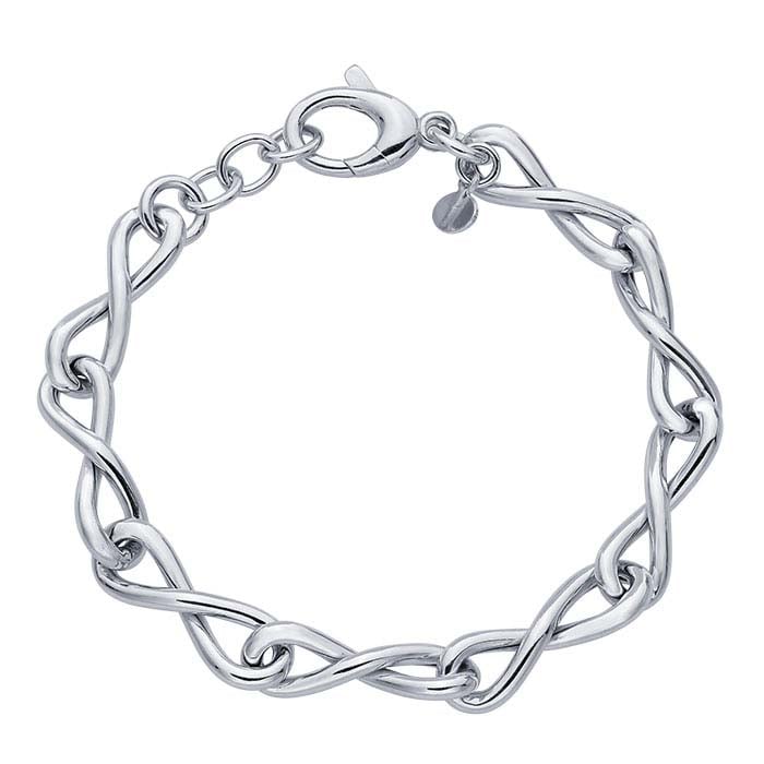 Sterling Silver 9mm Infinity Link Chain Bracelet