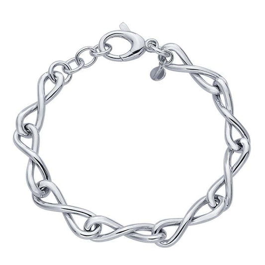 Sterling Silver 9mm Infinity Link Chain Bracelet