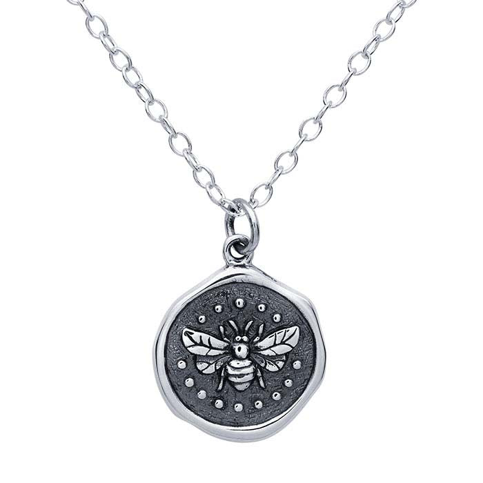 Sterling Silver Bee Wax Seal Necklace