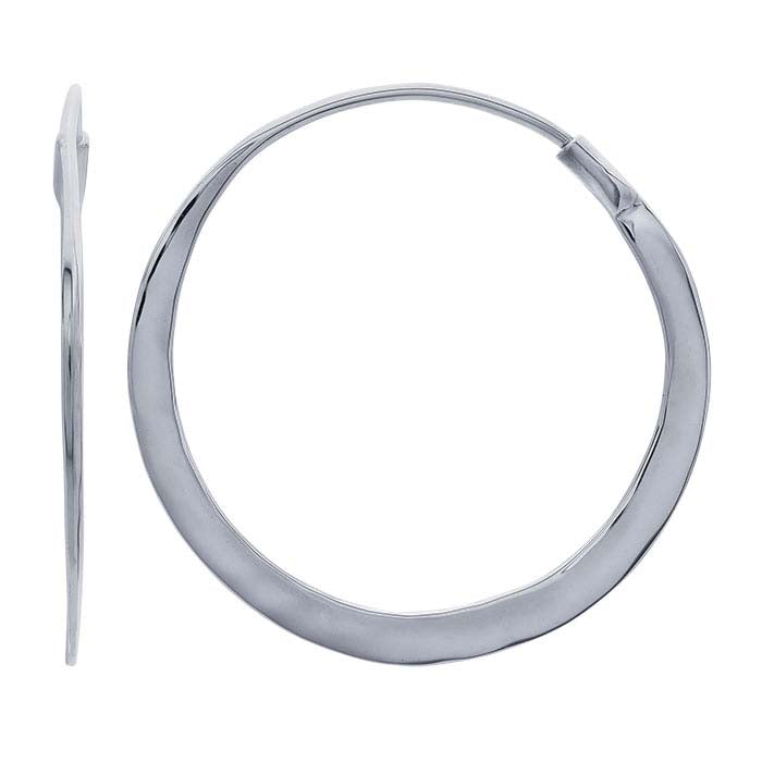 Sterling Silver Hammered Hoop Earring