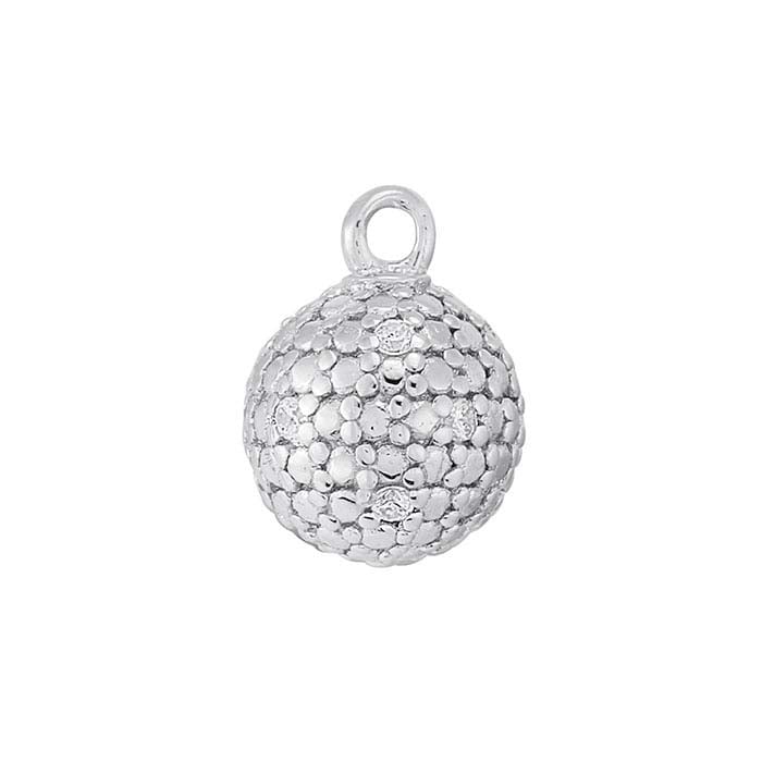 Sterling Silver CZ-Set Ball Charm