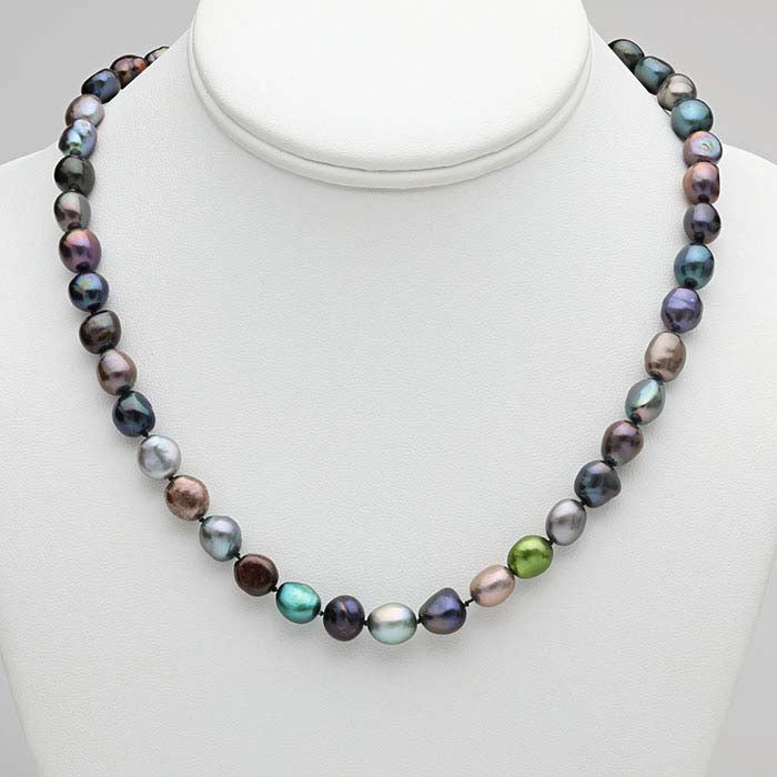 Cultured 8–9mm Multi-Color Baroque Pearl Necklace