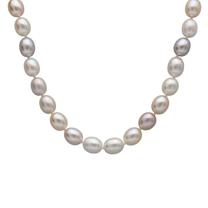 Natural 7.5–8mm Oval Pearl Necklace