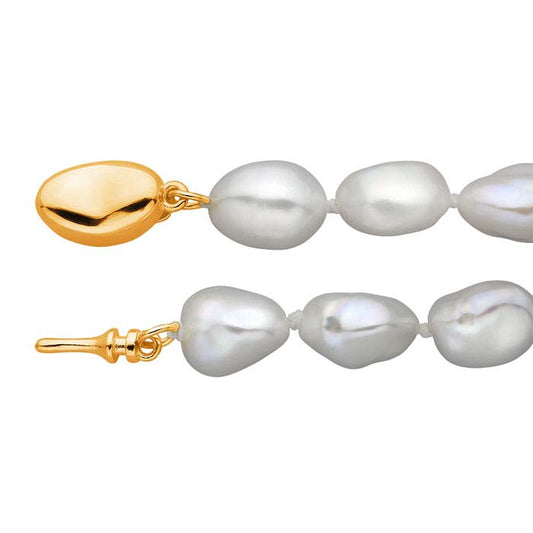 Natural 8–9mm White Keshi Pearl Necklace