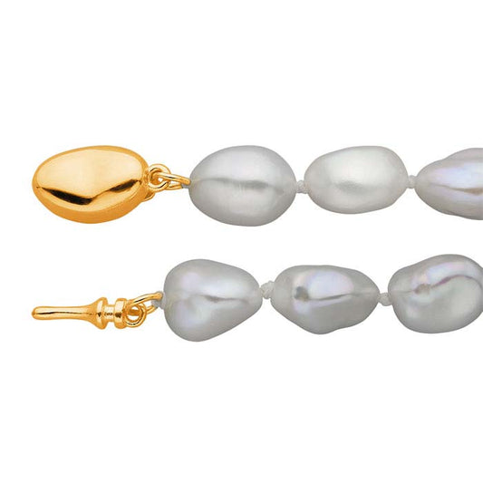 Natural 8–9mm White Keshi Pearl Bracelet