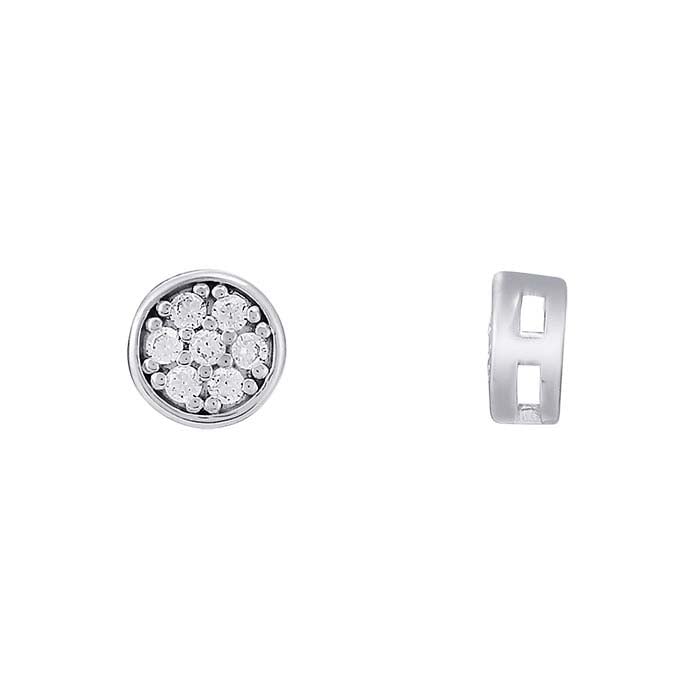 Sterling Sliver CZ-Set Round Component