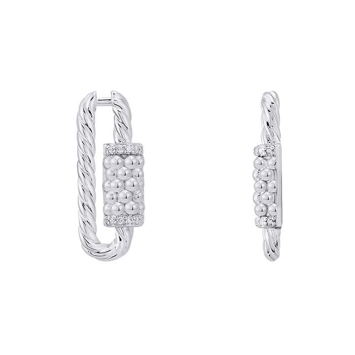 Sterling Silver CZ-Set Carabiner Component