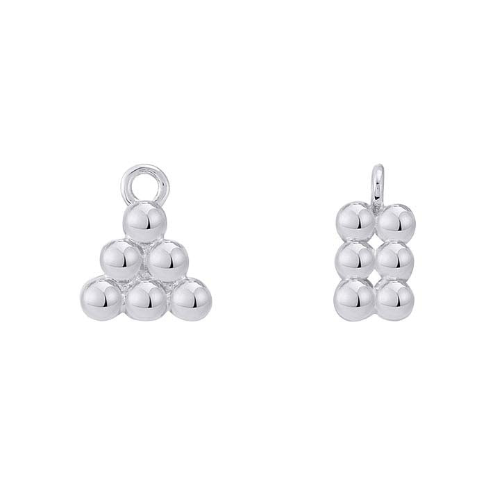 Sterling Silver Beaded Pyramid Component with Ring